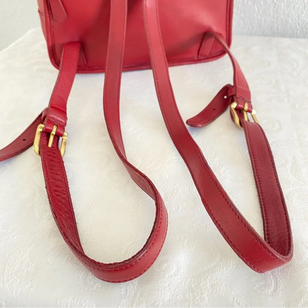 Vintage coach Leather Backpack red